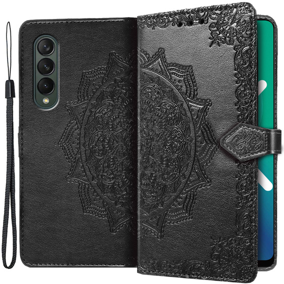 Откидной чехол для Samsung Galaxy Z Fold 4 5G, Mandala, чёрный