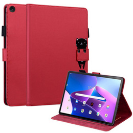 Чехол для Lenovo Tab M10 Plus 10.6 Gen 3, с клапаном, animal, красный