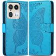 Откидной чехол для Motorola Edge 50 Ultra, Butterfly, синий