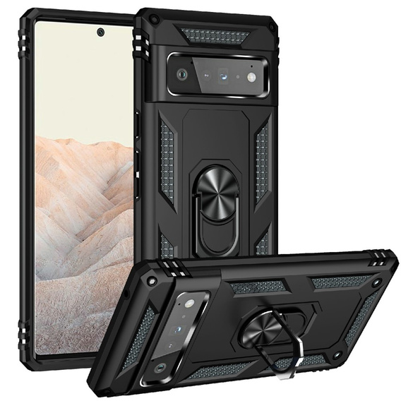 Бронированный Чехол до Google Pixel 6 Pro, Nox Case Ring, чёрный