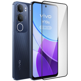 3D загартоване скло для Vivo Y19s, чорна рамка
