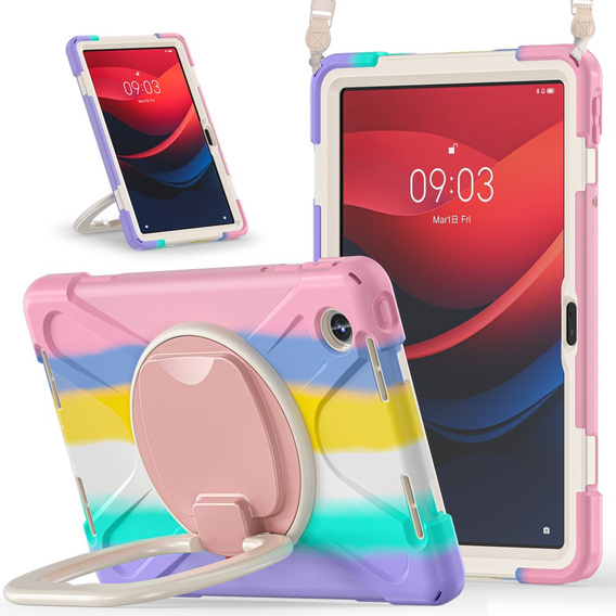 Детский чехол для Lenovo Tab M11, бронированный с ремешком, разноцветный