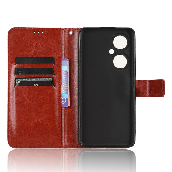 Футляр з клапаном для Huawei Nova 11i, Crazy Horse Wallet, коричневий