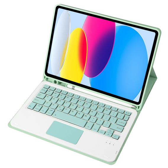 Чохол + клавіатура iPad 10.9 2022 10 Gen, TouchPad Pen Slot, світло-зелений