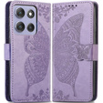 Чохол-книжка для Motorola Moto G86 Power 5G, Butterfly, фіолетовий