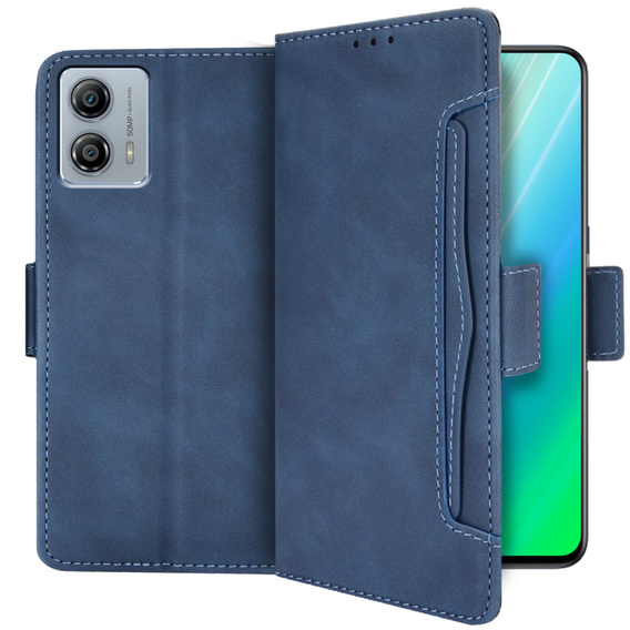 Футляр з клапаном для Motorola Moto G53 5G, Card Slot, синій