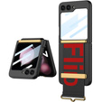 Чехол для Galaxy Z Flip 5, Strap Cover, тёмно-синий/оранжевый