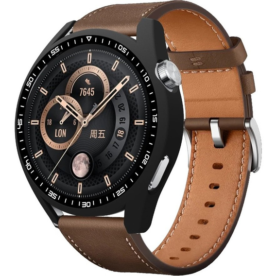 2в1 чохол та захисне скло для годинника Huawei Watch GT 3 46mm, чорний
