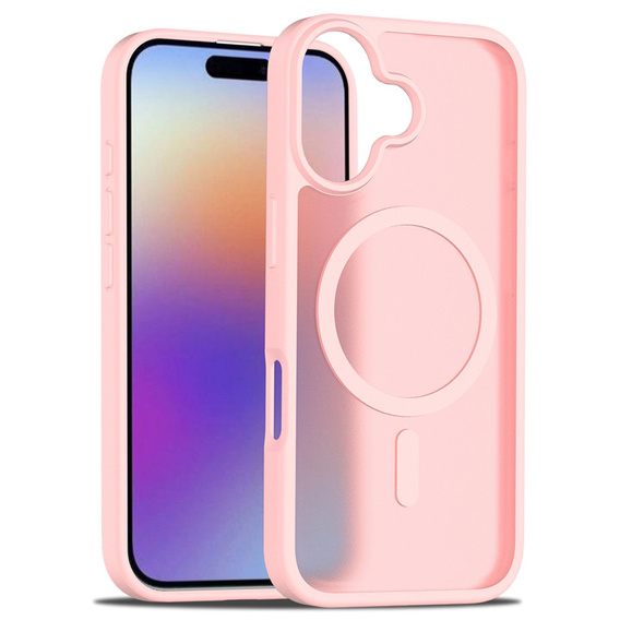 Матовый чехол для iPhone 17, для MagSafe, полупрозрачный розовый