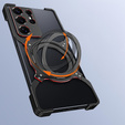Чохол для Samsung Galaxy S25 Ultra, Kickstand Bumper, з кришкою об'єктива, для MagSafe, чорний / червоний