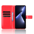 Откидной чехол для Tecno Pova 5 Pro 4G, Crazy Horse Wallet, красный