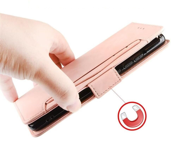 Откидной чехол для Oppo Reno 12 Pro, Card Slot, розовый