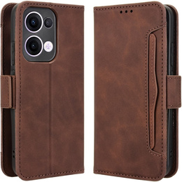Откидной чехол для Oppo Reno 13, Card Slot, коричневый