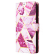 Откидной чехол для Xiaomi Redmi Note 13 Pro 4G / Xiaomi Redmi Note 14S / Xiaomi Poco M6 Pro 4G, Wallet, Marble фиолетовый