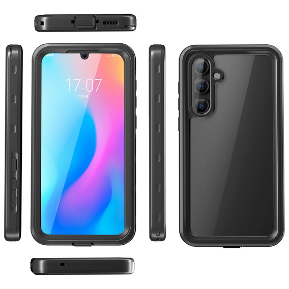 IP68 водонепроникний чохол для Samsung Galaxy A55 5G, Redpepper, чорний