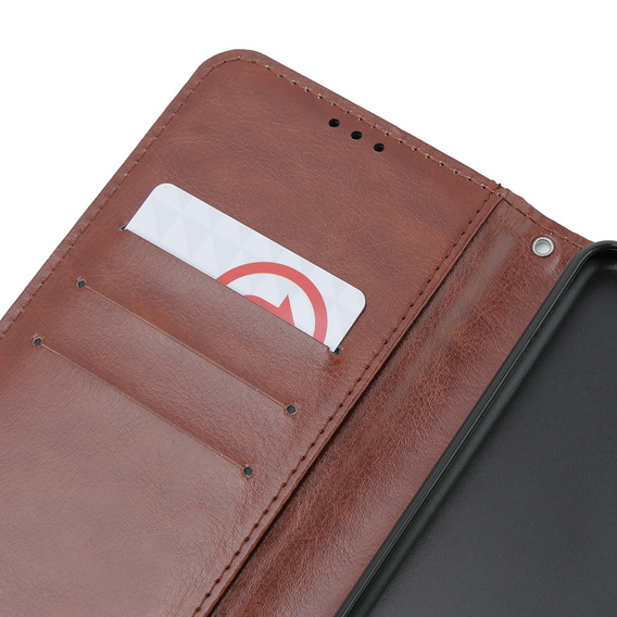 Футляр з клапаном для Oppo A58 4G, Crazy Horse Wallet, коричневий