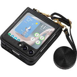 Шкіряний чохол для Samsung Galaxy Z Flip 5 5G, чорний