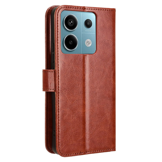 Футляр з клапаном для Xiaomi Redmi Note 13 Pro 5G, Crazy Horse Wallet, коричневий