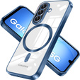 Чехол для Samsung Galaxy A17 5G, Electro MagSafe, прозрачный с темно-синими боками