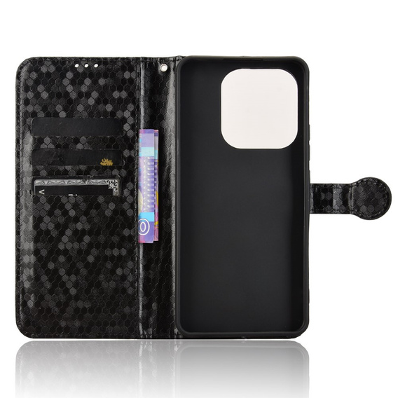 Чохол-фліп для Xiaomi Redmi Note 14 4G, Wallet Rhombus, чорний