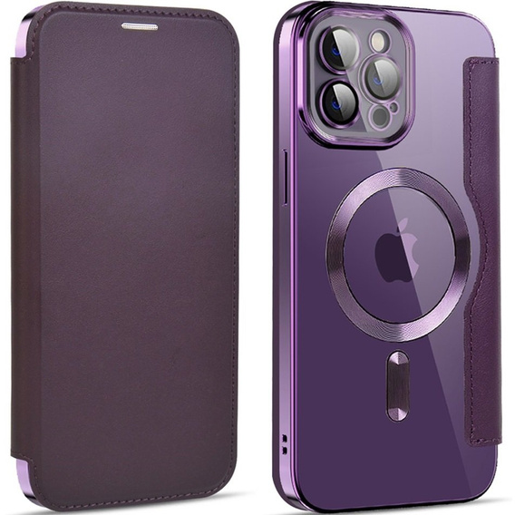 Чохол-книжка для iPhone 12 Pro Max, RFID Wallet MagSafe CamShield, фіолетовий