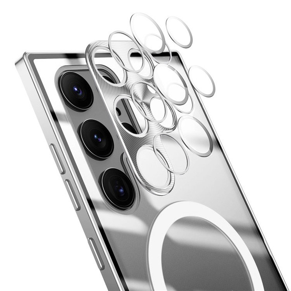 Защитный чехол для камеры Samsung Galaxy S22 Ultra, CamShield MagSafe, прозрачный / серебряный