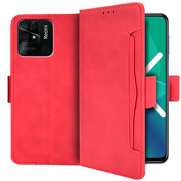 Футляр з клапаном для Xiaomi Redmi 10C, Card Slot, червоний