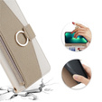 Чохол-книжка для Samsung Galaxy S24, Wallet Zipper Pocket, з дзеркалом, білий