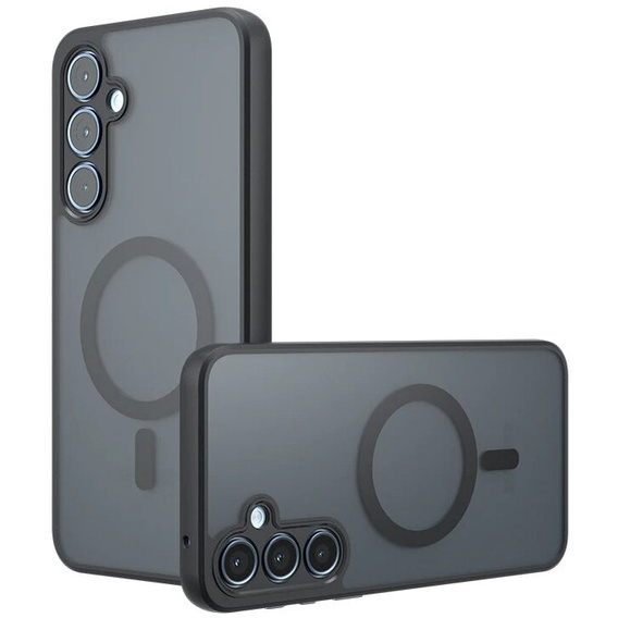 Чохол для Samsung Galaxy A15, для MagSafe, ERBORD Matt Case, чорний + захисне скло
