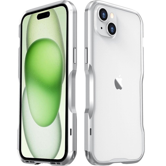 Чохол LUPHIE для iPhone 15, Armor Bumper, сріблястий