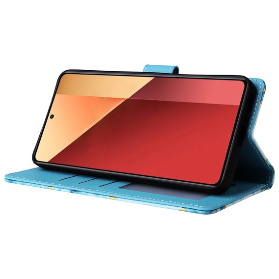 Откидной чехол для Xiaomi Redmi Note 13 Pro 4G / Xiaomi Redmi Note 14S / Xiaomi Poco M6 Pro 4G, Wallet, Marble синий