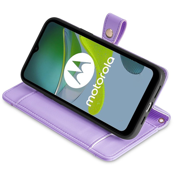 Откидной чехол для Motorola Edge 40 Neo, Wallet Zipper Pocket, фиолетовый