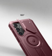 Броньований чохол для Samsung Galaxy S25+ Plus, Dexnor CamProtect MagSafe, червоний (Дві рамки)
