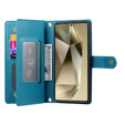 Откидной чехол для Samsung Galaxy S25 Ultra, Wallet Zipper Pocket, синий