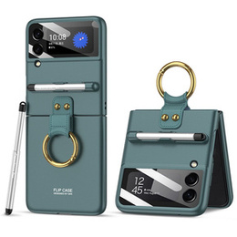 Чoхол GKK Ring Holder + Pen до Samsung Galaxy Z Flip3 5G, Black