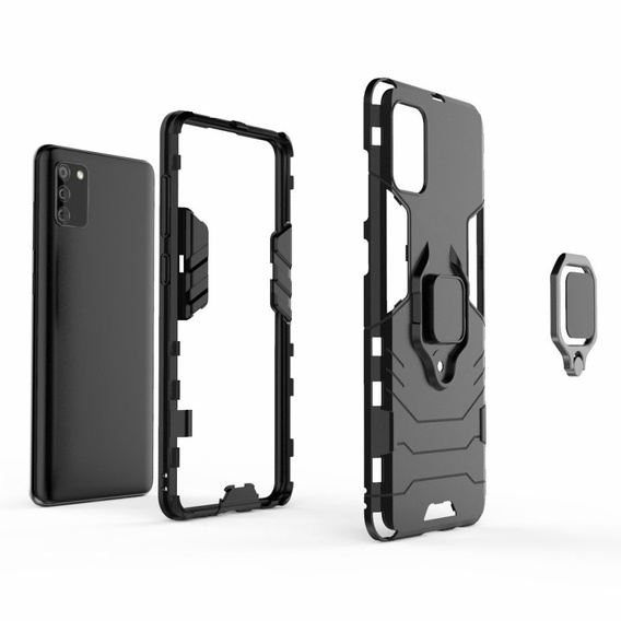 Чехол до Samsung Galaxy A03s, Kickstand Ring, чёрный