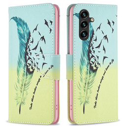 Откидной чехол для Samsung Galaxy A55 5G, Wallet, Feather, синий