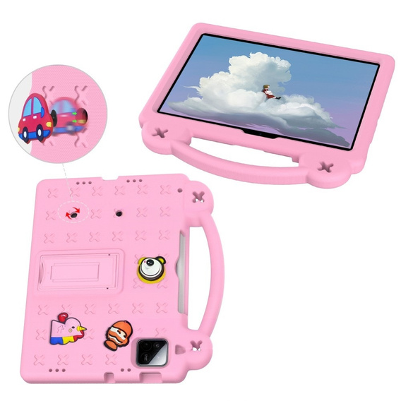 Дитячий чохол для планшета Xiaomi Pad 7 / 7 Pro, Cute Patterns, з підставкою, рожевий