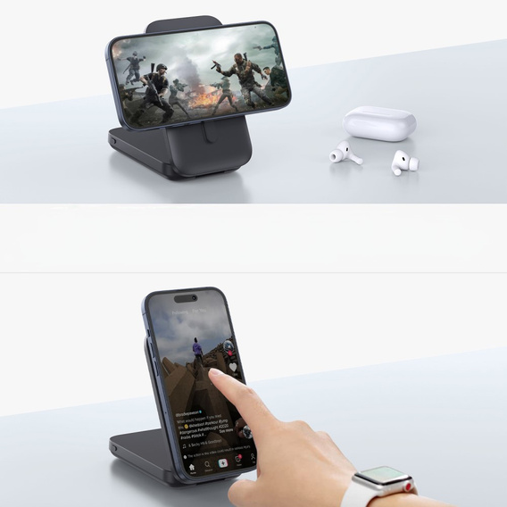 Индукционное зарядное устройство с powerbank 10000mAh 15W Qi2 MagSafe для iPhone 12 13 14 15 16 / Apple Watch