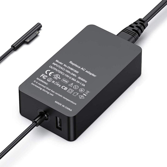 Блок питания  с портом USB для Microsoft Surface Pro 6/5/4/3 - вилка EU