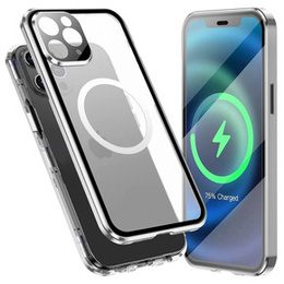 Магнітний чохол Dual Glass MagSafe для iPhone 12 Pro, сріблястий