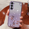 Чохол для Samsung Galaxy S23+ Plus, Glitter Flower, фіолетовий