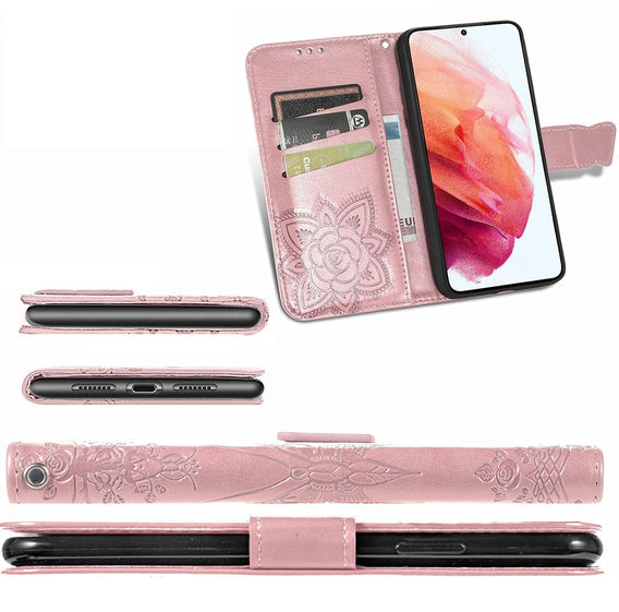 Чохол-книжка для Realme 12 Pro 5G / 12 Pro+ 5G, Butterfly, рожевий rose gold