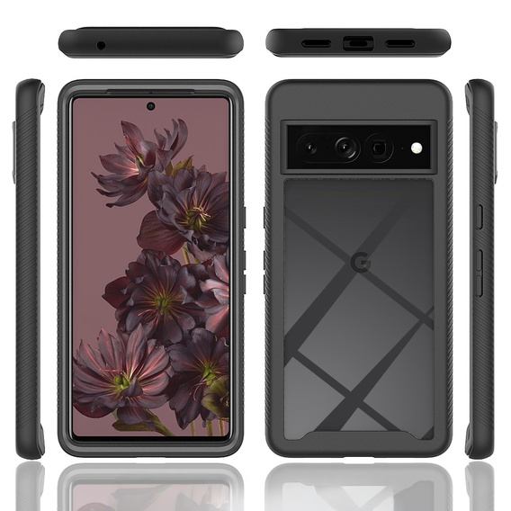 Чoхол Shockproof до Google Pixel 8 Pro, із захисним екраном, чорний