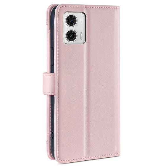 Откидной чехол для Motorola Moto G73 5G, Wallet Zipper Pocket, розовый