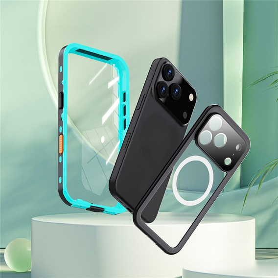 Чохол для iPhone 17 Pro, водонепроникний IP68, SHELLBOX MagSafe, синій