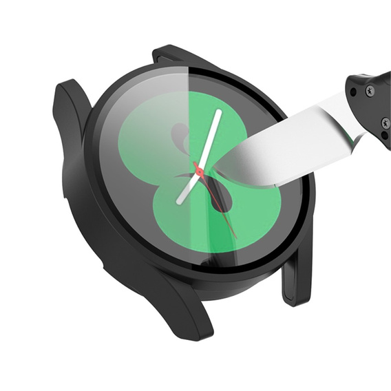 Силиконовый футляр со встроенным защитным стеклом до Samsung Galaxy Watch4 40mm, Black