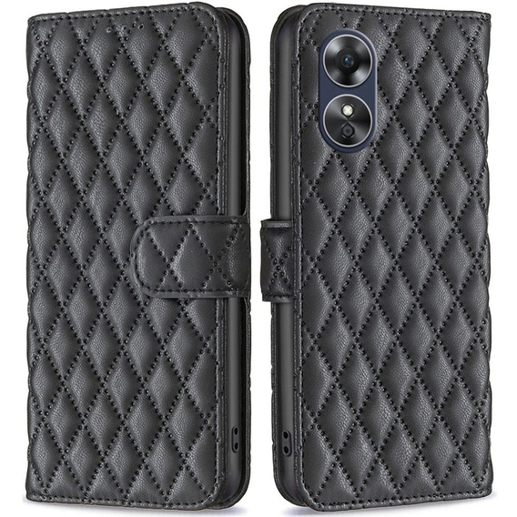 Откидной чехол для Oppo A17, Wallet, BINFEN COLOR, чёрный