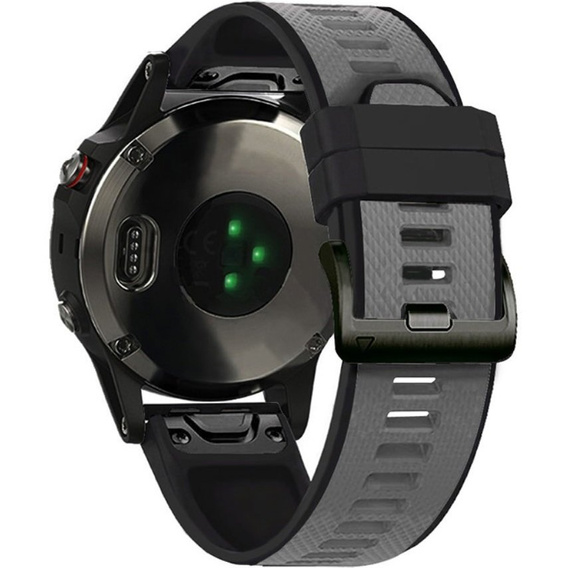 Силіконовий ремінець для Garmin Fenix 5/6/7 Forerunner 945/935, Grey / Black