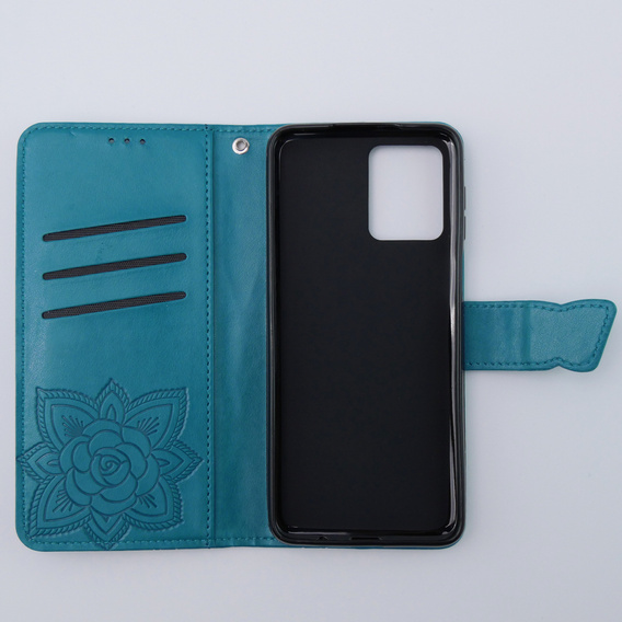 Откидной чехол для Motorola Moto G54 5G, Butterfly, синий